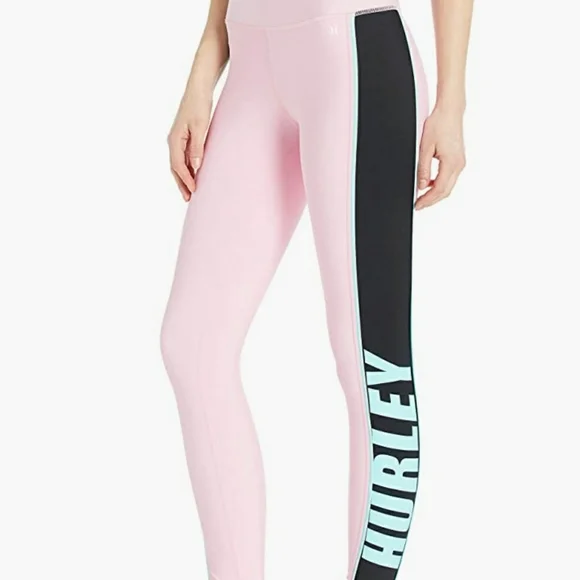 🆕 WOT🔥HURLEY🌺UPF50 🌞💦 HYBRID PINK,BLUE&TEAL❣️SZ.M🌝WORKOUT /RUNNING PANTS - Picture 6 of 8